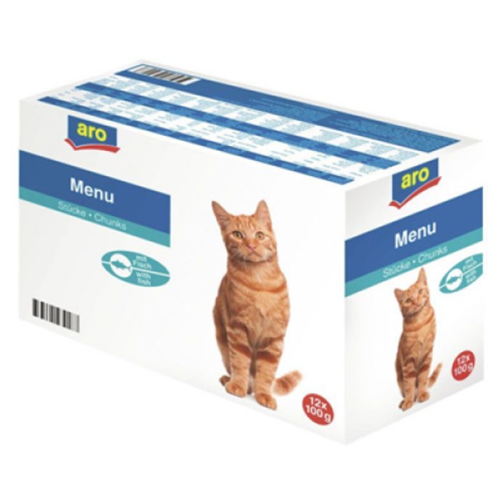 Hrana Umeda Plic pentru Pisici cu Aroma de Peste, 12 x 100 g, Aro