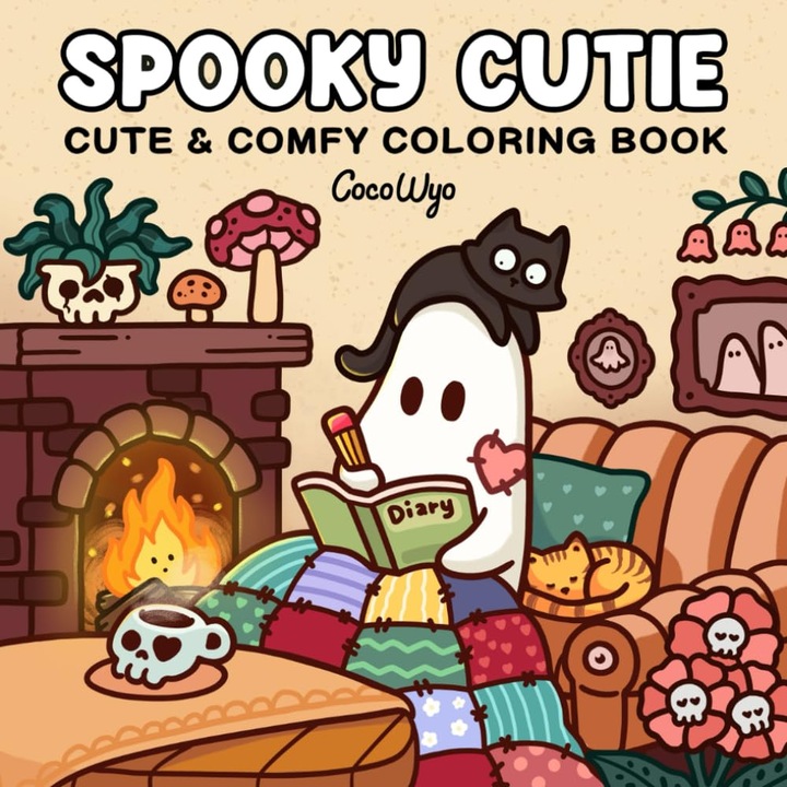 Carte de Colorat, Spooky Cutie, Coperta Cartonata, Desene amuzante si relaxante, pentru toate varstele