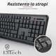 Tastatura si Mouse Fara Fir LiTech® QWERTY Spaniola, Taste Silentioase, 13 Taste Office & Multimedia, Un Singur Receptor USB, Compatibil Windows/Mac/PC/Laptop, Design Ergonomic, Ideal Birou