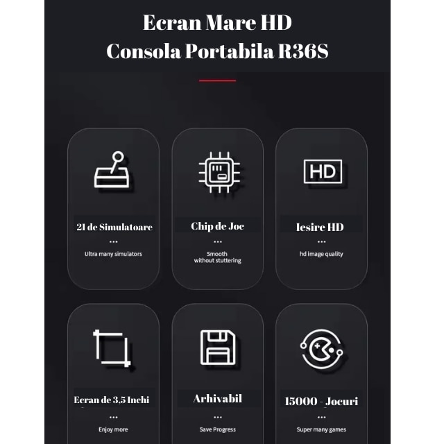 Consola de Jocuri Portabila, Ecran HD de Inalta Calitate de 3, 5 Inch, Design Compact, cu Card de 128 Gb inclus in Consola, Rezolutie de 1280 x 720, Procesor RK3326 /ARM 64bit Cortex-A35 CPU up to 1.5GHz, Baterie 3500 mah, Wi-Fi, mufa C, culoare Purple