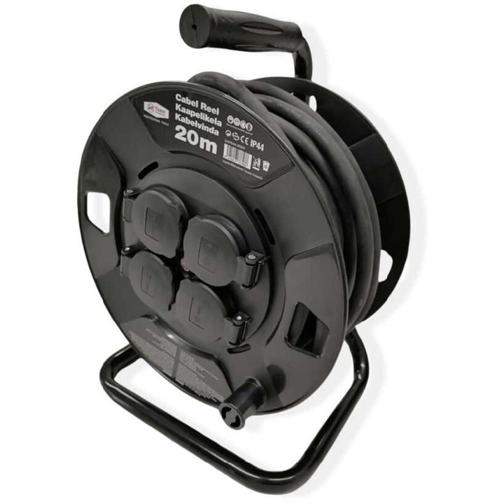 Удължител Tamo на макара, H07RN-F 3G2.5, 20m, 4 гнезда, IP44