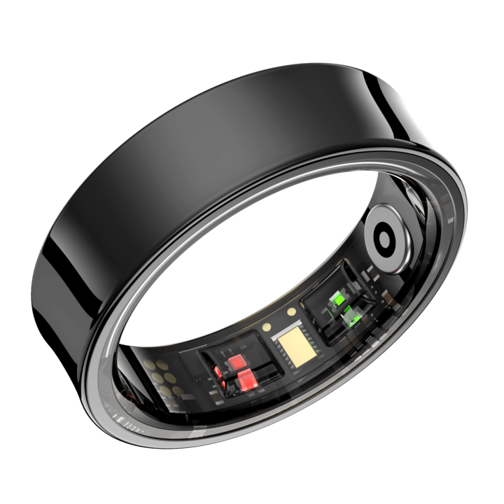 VALA® Q9 PREMIUM Smart Ring, SmartRing, Фитнес, Спорт, Водоустойчив, Унисекс, Bluetooth 5.2, Мониторинг на пулса, Кислород в кръвта, Телесна температура, Сън, Калории, Разстояние, Движение, IP68, Неръждаема стомана, Размер 8 (18,3 mm), Черен