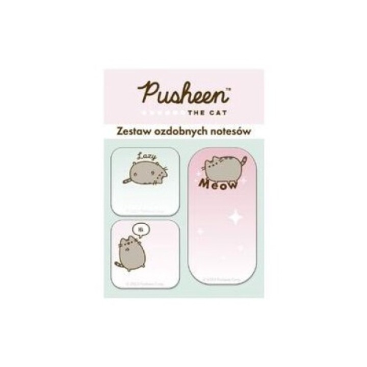 Pusheen dekoratív jegyzetfüzet készlet, ST-Majewski, 30 oldal, 83x184mm, többszínű