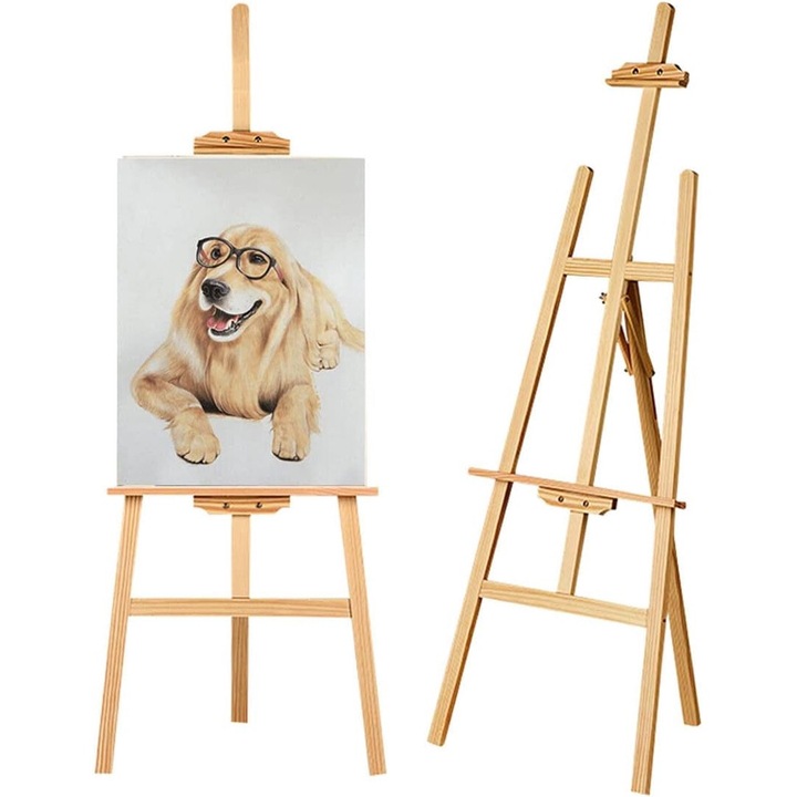 Sevalet pictura eBA®, din lemn, dimensiuni 152.5 x 54 x 57 cm