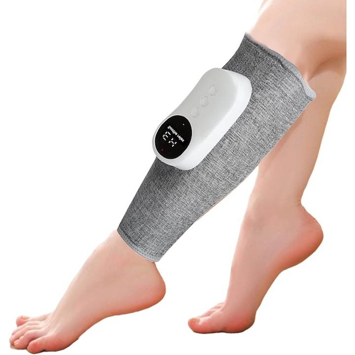 EMATTERIO masszírozó, fűtés és kompresszió, lábra és vádlira, 6 masszázstípus, USB gyorstöltés, univerzális állítható méret