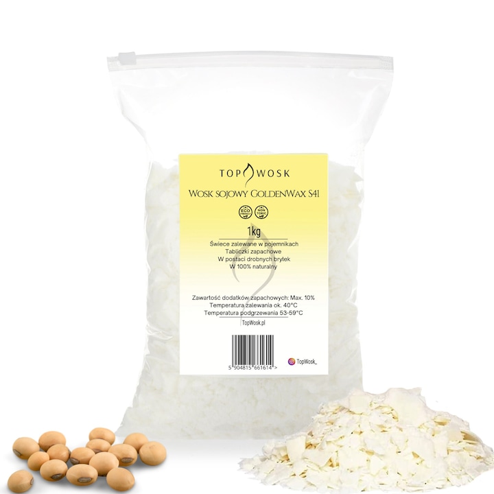 Ceara naturala de soia pentru lumanari GoldenWax Soy41 1kg TopWoks