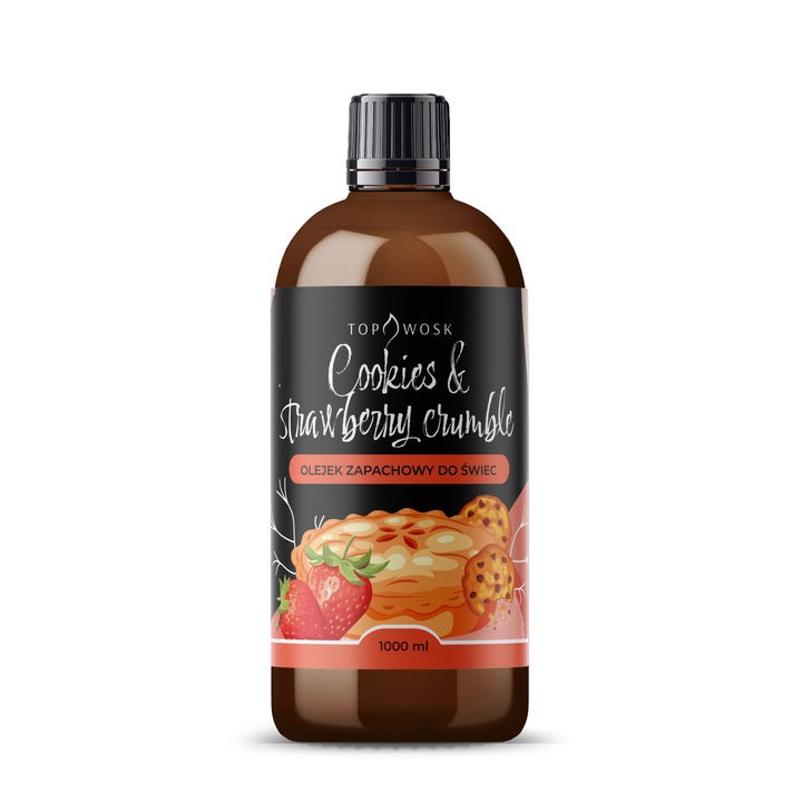 Ulei parfumat de lumanare Cookies & Strawberry Crumble 1000 ml Ceara de parafina TopWosk