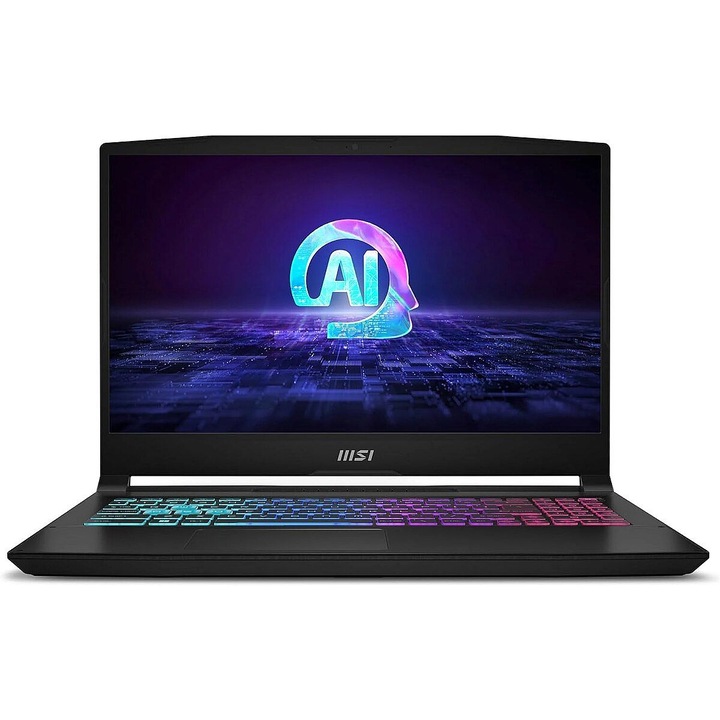 MSI Katana A15 B8VF-487XPL Laptop, 15,6 hüvelykes 1920 x 1080, AMD 8845HS 8 C / 16 T, 3,8 GHz - 5,1 GHz, 8 MB 16 MB gyorsítótár, 16 GB DDR5, 1 TB SSD, Nvidia GeForce RTX 4060, OS nélkül