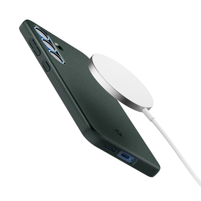 Husa slim Spigen Thin Fit MagSafe compatibila cu Samsung Galaxy S25 Green