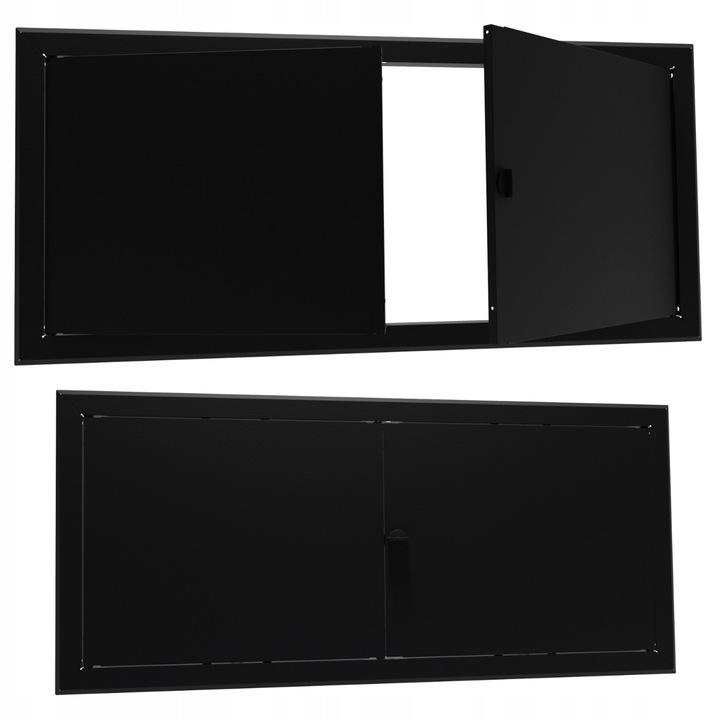 Usa metalica de revizie pentru instalatii: apa, canalizare, gaz, incalzire centrala, pentru inchidere si inspectie, rezistenta si usor de instalat, 100x30, Negru