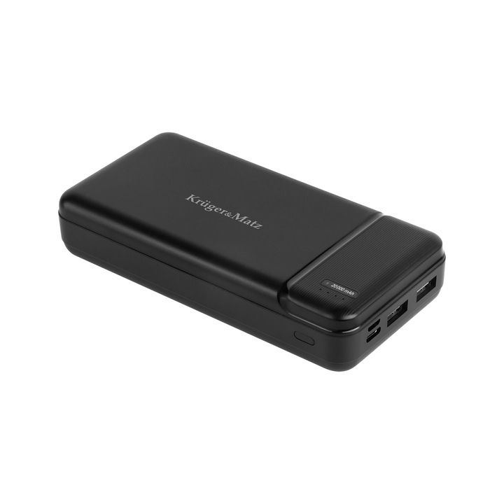 Kruger&Matz hordozható külső akkumulátor, 20 000 mAh, fekete