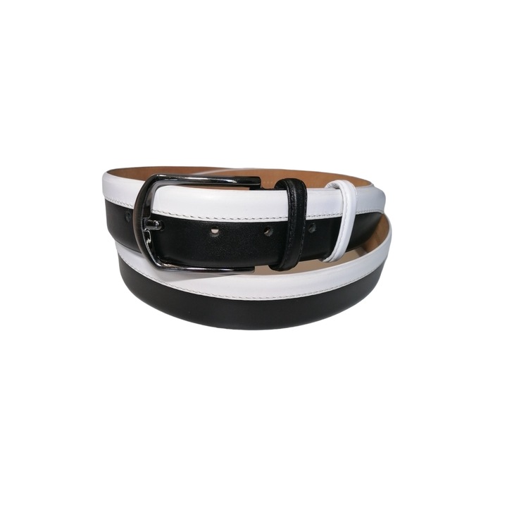 Curea barbati 2 culori alb negru