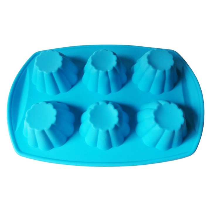 Forma silicon, Pentru prajituri, 6 cavitati, Alabstru, 29 cm, 345COF