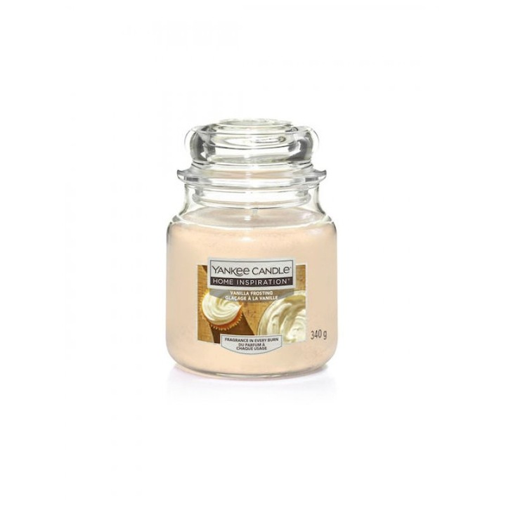Yankee Candle, Ванилова глазура, Жълта, 340 г
