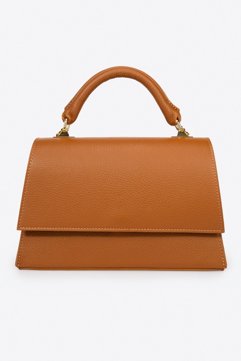 Massimo Castelli, Állítható pántos bőr kézitáska, Sötét narancssárga