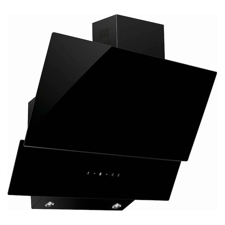 Hota de bucatarie insula, din otel inoxidabil, iluminare economica cu LED, 2 filtre de carbon, functie de oprire automata, control electronic - mecanic, 3 viteze, 750 mc/h, 160 W, neagra