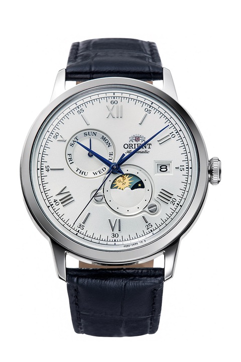 ORIENT, Ceas de otel inoxidabil cu o curea de piele, Bleumarin