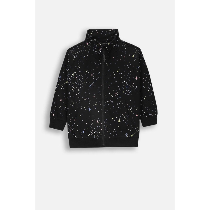 Coccodrillo sportpulóver, cipzárral, magas gallérral, zsebekkel, fekete, pamut