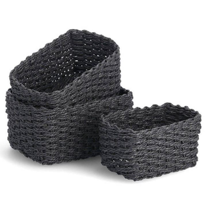 Set 3 cosuri depozitare, hartie impletita