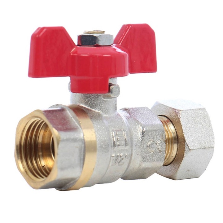 Robinet cu semiolandez, alama, 1/2", maner fluture