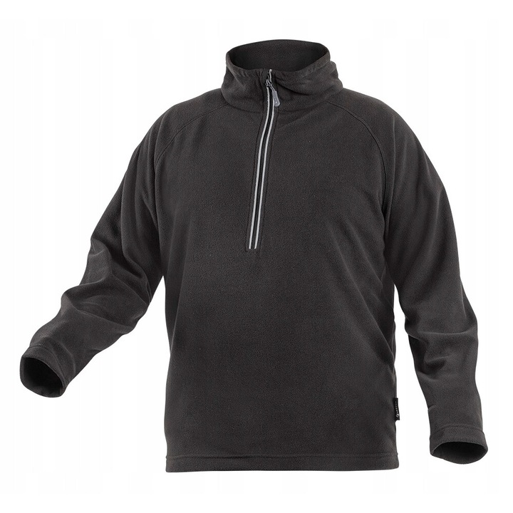 Hanorac fleece Hogert, negru, cu fermoar, elemente reflectorizante, pentru drumetie, set S/48, S INTL