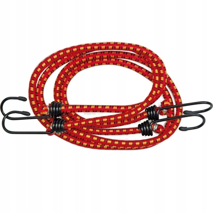 Set 2 snururi elastice pentru fixarea bagajelor, Vorel, 200 cm, negru/rosu