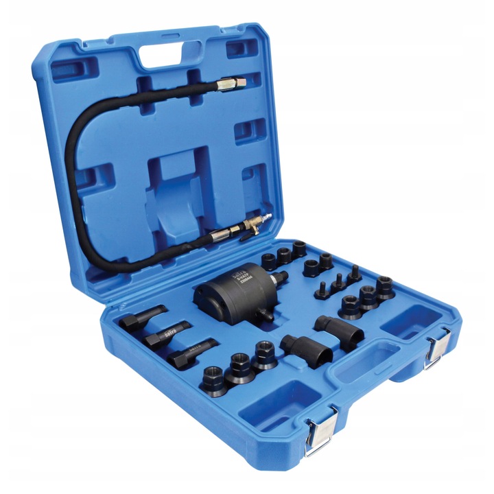 Extractor pneumatic pentru injectoare Satra, set 19 adaptoare, 20-30 Nm, multicolor