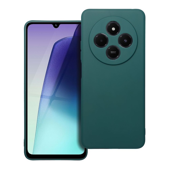 Калъф, Ултратънък матов силиконов, съвместим с Xiaomi Redmi 14C Green