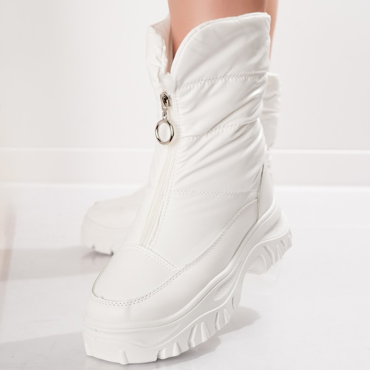 Cizme Dama Imblanite Albe din Fas Rusana, Alb, 37