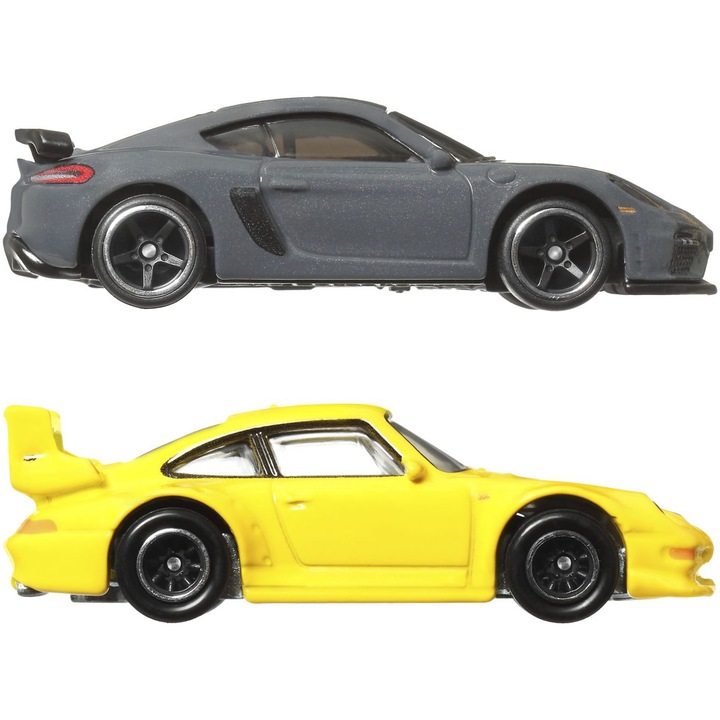 Комплект 2 колички Hot Wheels - Porsche 993 GT2 и Porsche 718 Cayman GT4, Метални,1:64