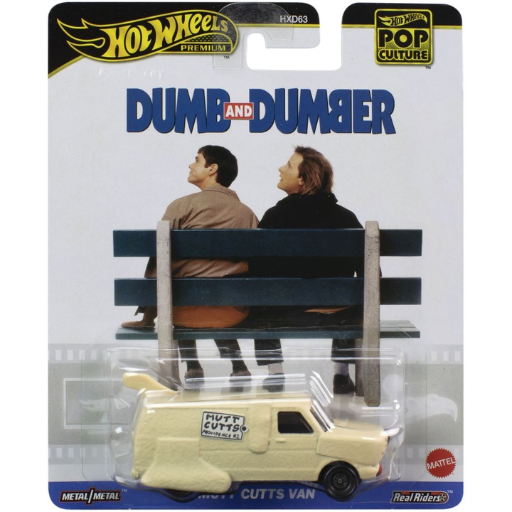 Hot Wheels Premium Car – Real Riders Popkultúra, Dumb and Dumber Mutt Cutts Van, 1:64