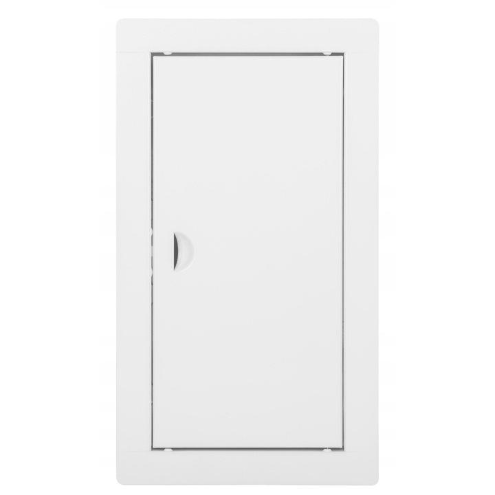 Usa metalica de revizie pentru instalatii: apa, canalizare, gaz, incalzire centrala, pentru inchidere si inspectie, rezistenta si usor de instalat, cu sistem de inchidere cu cheie, 15x30, Alb
