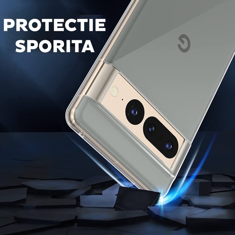Husa pentru Google Pixel 8 Pro Daden® Transparent Clear, Protectie Camera, Antisoc, Transparenta