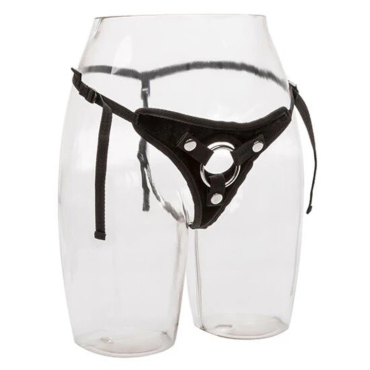 Centura de castitate, CalExotics, model Her Royal Harness, design de lux, material catifea, marime unica