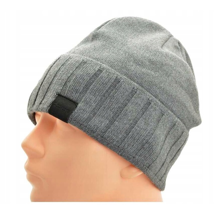 Caciula Barbati Stylion Calduroasa Iarna, Acrilic Moale si Captuseala Polar, Confort Termic Superior L/XL, Design Modern Gri, Tricotata, Eleganta si Casual pentru Barbati, Protectie Maxima Frig, Accesoriu Vestimentar Rezistent si Versatil