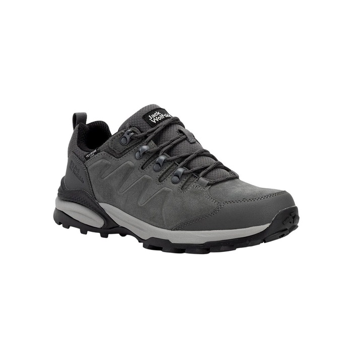 Мъжки туристически обувки Jack Wolfskin Efugio, естествена кожа, Сив