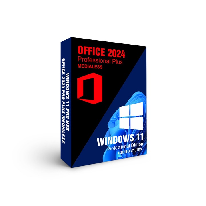 Licenta Windows 11 Pro cu Stick USB inclus si Office 2024 PP Medialess