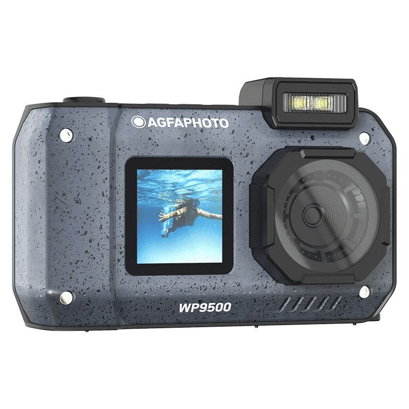 Cameră compactă Apexcam 4K, 24MP, dual screen, waterproof 40m, set