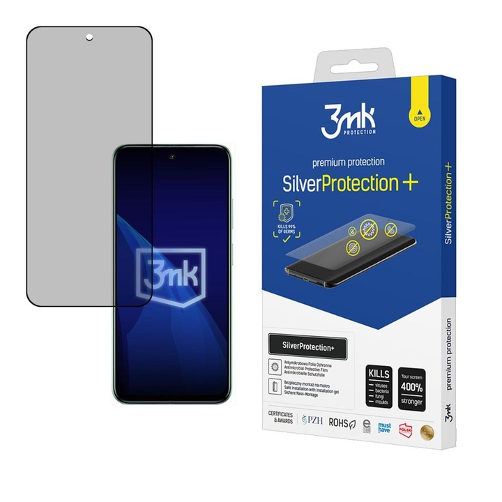 Folie protectie telefon 3MK SilverProtection+, antimikrobiala, Infinix Hot 50i, 271932