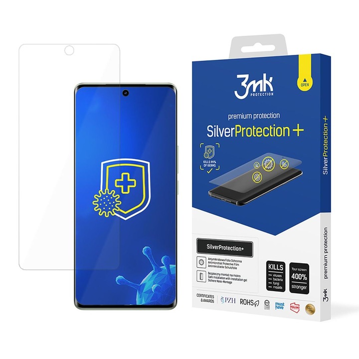 Folie protectie telefoane 3MK SilverProtection+, antimikrobial, Vivo T3 Ultra, 272049