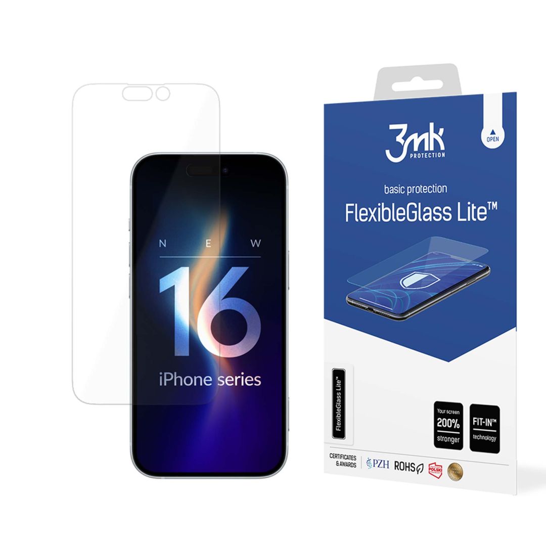 Folie protectie telefoane 3MK FlexibleGlass Lite hibrid 7H, pentru Apple iPhone 16 Pro