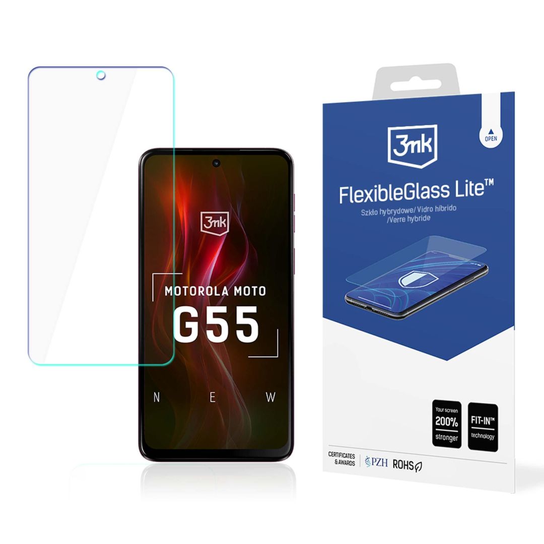 Folie protectie telefoane, 3MK, FlexibleGlass Lite, 7H, pentru Motorola Moto G55 5G