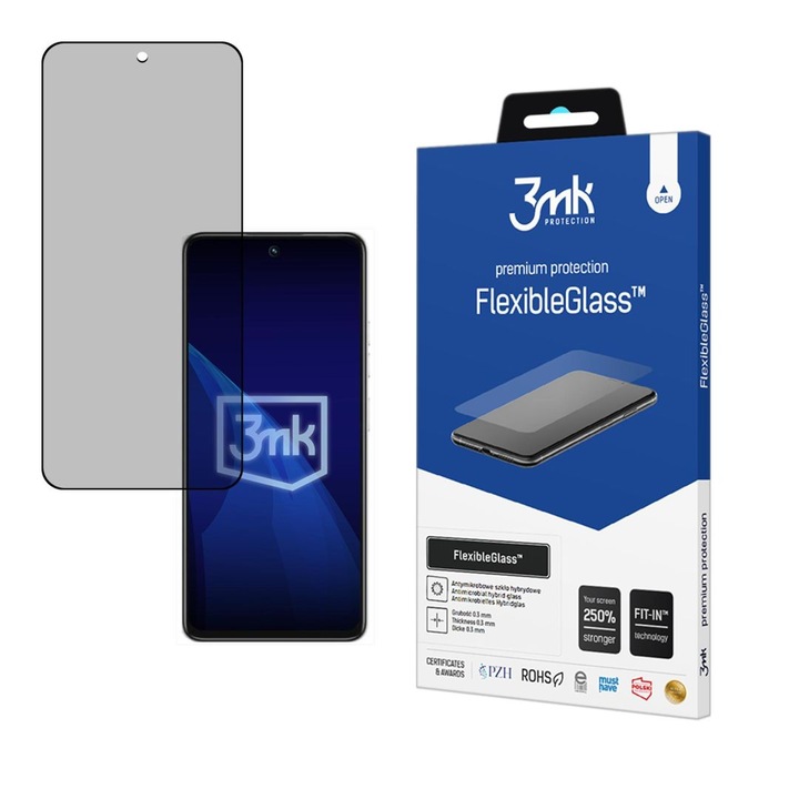 Folie protectie telefon, 3MK, FlexibleGlass hibrid, 7H, pentru Tecno Spark 30 Pro