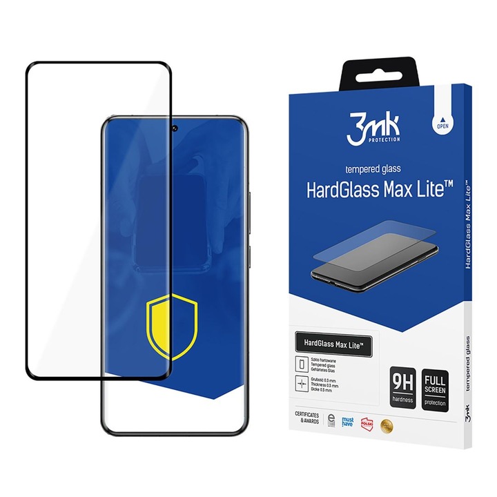 3MK HardGlass Max Lite edzett üvegfólia 9H fekete keret Xiaomi 14T Pro W-3HGMxLB-Xiao14TP