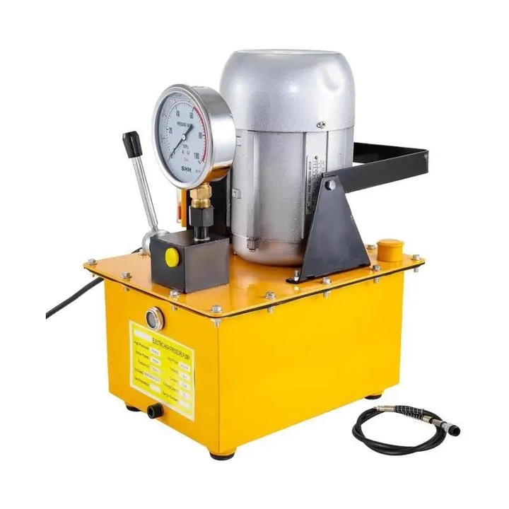 Електрическа хидравлична помпа, 10 000 PSI, 750 W, 1400 rpm, 7 L, жълта