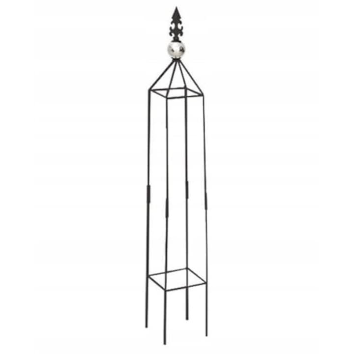 Fém virágpergola, Planta,, 79x12x12cm, acél, fekete