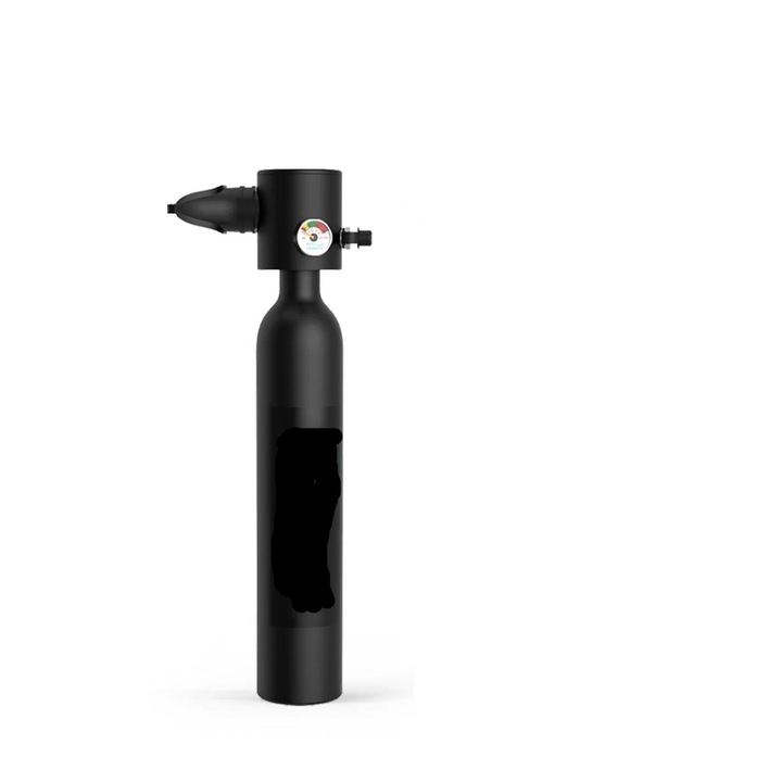 Cilindru mini de scufundare 0.5L, negru, usor, set cu adaptor de umplere