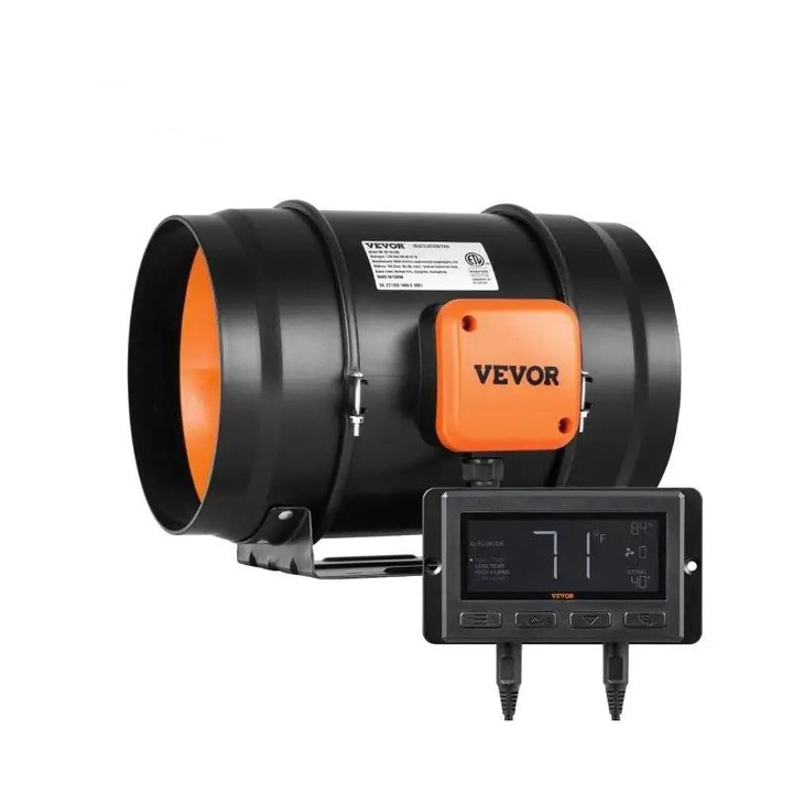 Soros légcsatorna ventilátor, EC motor, 4 hüvelykes, csendes működés, fekete