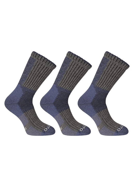 3PACK sosete Nedeto inalte de iarna albastre (3NWM1) XL