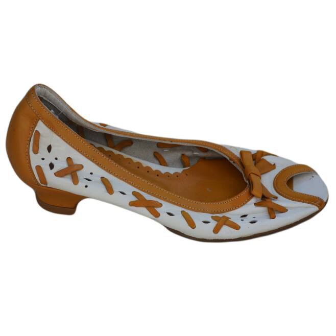 Balerini din piele, D&J Exclusive, Galben, 39